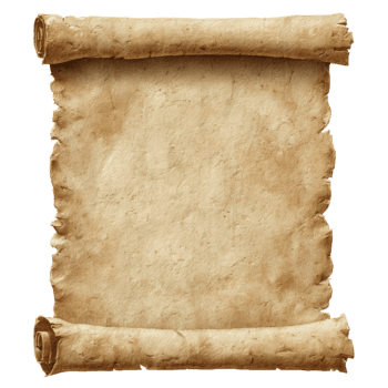 anziano pergamena scorrere con logoro carta aspetto per antico documento o Messaggio isolato su trasparente sfondo png