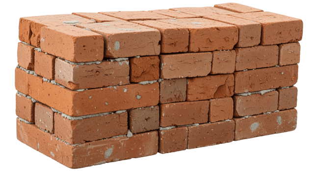 pila di rosso argilla mattoni, edificio Materiale, isolato su trasparente sfondo png