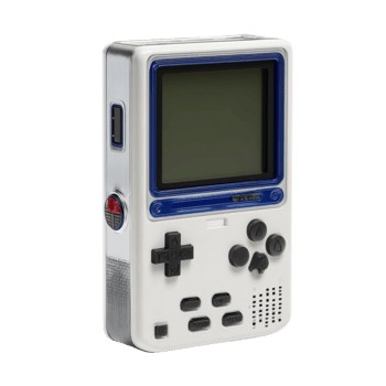 Retro handheld game console with blank screen, isolated on transparent background png