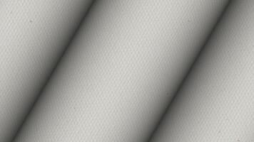 ljus vit rullar roterande långsamt terar texturerad duk väva presenteras inuti ett elegant rena abstrakt bakgrund video