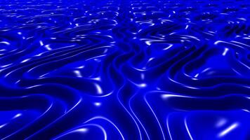 blå plasma vågor skapande mild reflekterande kurvor på metallisk yta med elegant rörelse och exklusiv slät sömlös slinga animering video