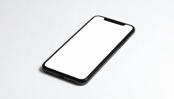 Smartphone mobile device technology screen black isolated white blank modern photo