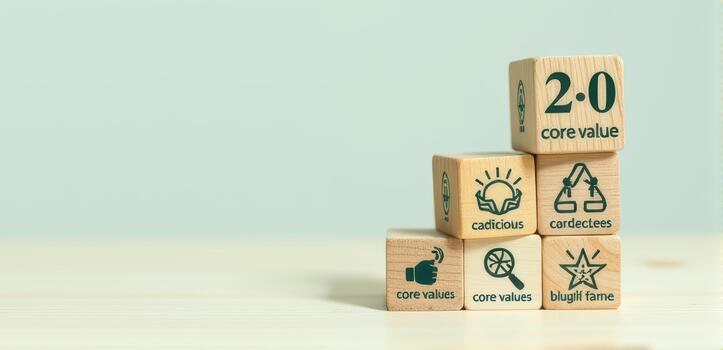 A stack of wooden blocks with the words 20, 20, 20, 20, 20, 20 photo