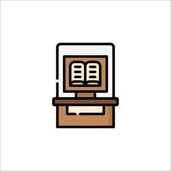 Book Scanner Icon Digital Library Document Digitization, technology vector