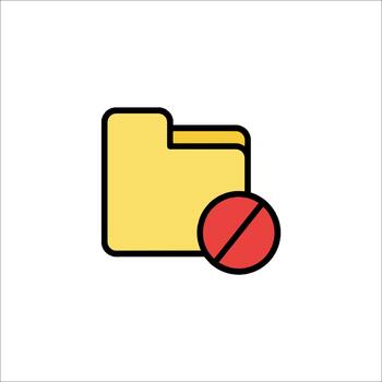 Access Denied Folder Icon Restricted File No Entry vector