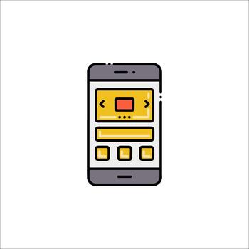 Mobile App UI Icon Smartphone Interface Design, app design vector