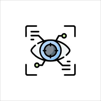 Eye Scan Icon Biometric Identification Security Technology, retina scan vector