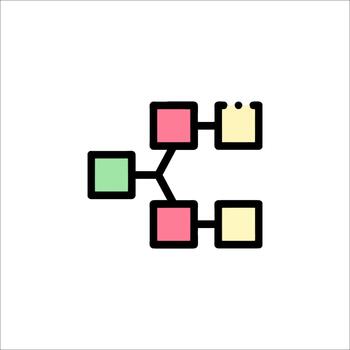 Diagram Icon Flowchart Network Connection Structure, hierarchy vector