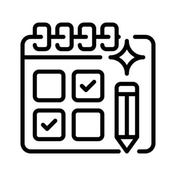 Calendar Line Icon, Outline Symbol for Scheduling, Event Planning, Time Management, Appointment Tracking, and Daily Organization. vector