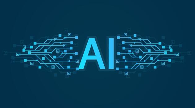 Artificial Intelligence Logo, Icon. symbol AI, deep learning blockchain neural network concept. Machine learning, artificial intelligence, ai vector