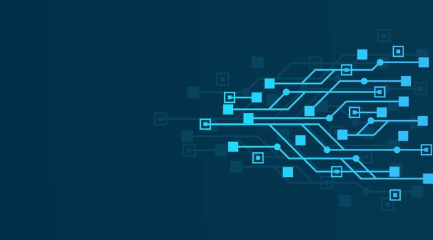 Abstract background with technology circuit board texture. Artificial intelligence electronic board. Communication and engineering concept. illustration vector