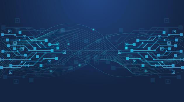 futurista artificial inteligencia antecedentes con digital circuito línea diseño y máquina aprendizaje . mejor para tecnología, ai, y innovación temas vector