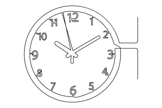 continuo línea dibujo de reloj icono minimalista estilo aislar oficina vector