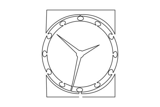 sencillo contorno ilustración de reloj continuo soltero línea dibujo vector