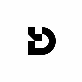 A modern, geometric logo forming the letters T and D using bold, rounded block shapes. Ideal for tech, architecture, or FinTech. vector