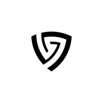 Futuristic, bold G logo defined by clean, angular lines within a shield silhouette. Excellent for cybersecurity or defense tech. vector