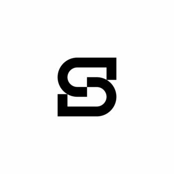 pulcro, geométrico s logo con redondeado, oponiéndose bloques transporta dinámica fluir y sofisticación. Perfecto para tecnología software o lujo vestir. vector