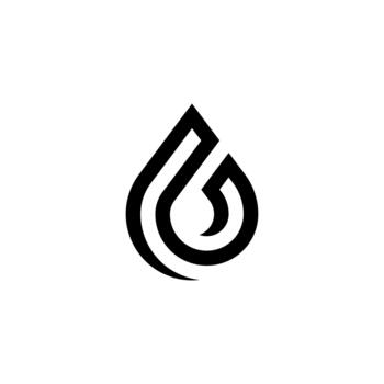 Sleek, futuristic emblem forming the letter b inside a dynamic drop shape. Conveys purity and progress. Perfect for water tech or clean energy. vector