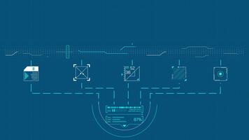 Animated screen with high-precision system of complex data processing video