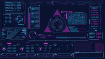 animato interfaccia con Linee di binario codice e la zona carta geografica video