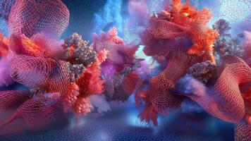 vibrerande abstrakt färgrik mönster i en drömlik miljö med 3d texturer och vätska rörelse element video