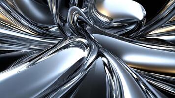 Abstract Metal Texture with Fluid Forms Reflecting Light in a Metallic Finish Creating a Modern and Futuristic Look video