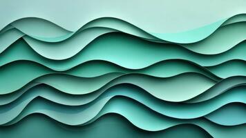 Abstract Wavy Background with Soft Tones of Turquoise, Teal, and Aqua Creating a Calming Visual Experience video