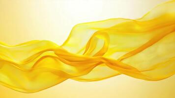 elegant strömmande gul tyg bakgrund med mjuk vågor och slät textur för konstnärlig och design inspiration video