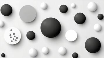 astratto composizione di nero e bianca cerchi con variando dimensioni la creazione di un' moderno e minimalista design elemento video