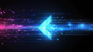 abstrato tecnologia fundo com néon cores e dinâmico linhas representando velocidade, progresso, e inovação conceitos video