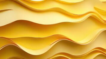 abstrakt gul vågig mönster bakgrund design med skiktad papper textur för kreativ projekt och innovativ mönster video