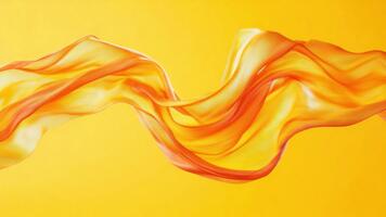 strömmande silke tyg i ljus gul bakgrund skapande ett elegant och mjuk textur med värma atmosfär och konstnärlig vibrafon video