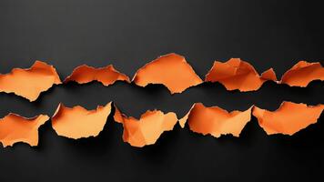 trasig orange papper remsor på svart bakgrund skapande en texturerad och dynamisk design element för kreativ projekt video