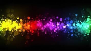 vibrerande regnbåge bokeh lampor i dynamisk abstrakt bakgrund för inspirerande kreativitet och glad design teman video