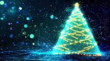 gnistrande abstrakt jul träd med ljus lampor och färgrik bokeh bakgrund i en festlig atmosfär video