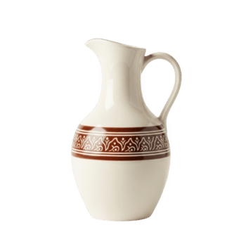 elegante cerâmico jarro com intrincado geométrico padronizar dentro terra tons transparente fundo png