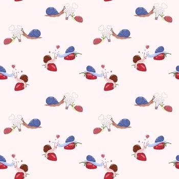 Colorful snails and strawberries design vector