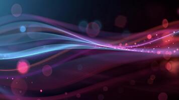 dynamisk energi strömma med vibrerande ljus spår och bokeh effekter, perfekt för tech eller abstrakt bakgrunder video