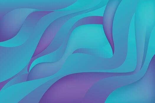 Abstract turquoise and purple liquid background with elegant flowing waves and smooth gradient vector
