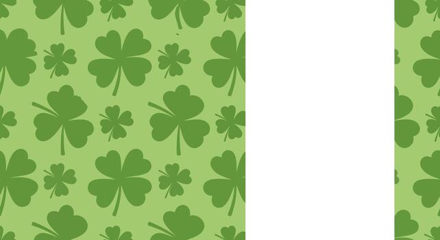 Festive st patrick's day themed background with shamrock pattern and white copy space vector