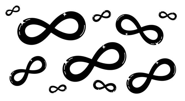 Endless possibilities represented by multiple infinity symbols floating on a white background vector