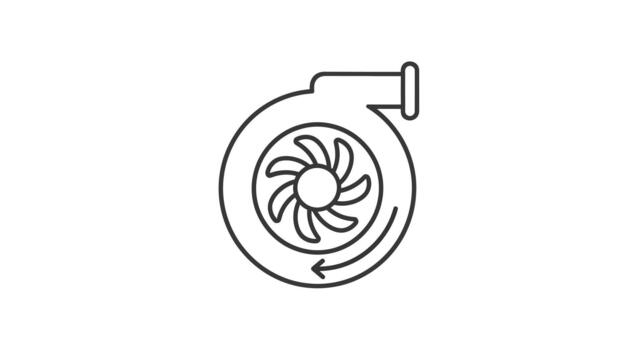 Stylized representation of a turbocharger unit for automotive engineering applications vector