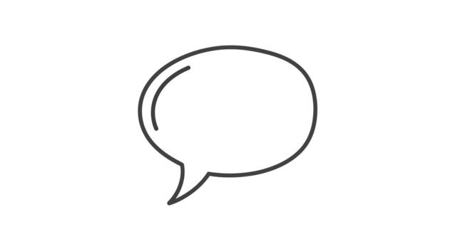 Simple black outline of an empty speech bubble on a clean white background vector