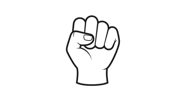 Stylized clenched fist illustration symbolizing resilience and unity of purpose vector