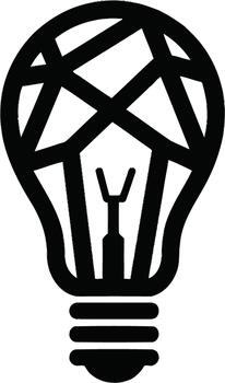 Abstract Geometric Lightbulb Design on White Background vector