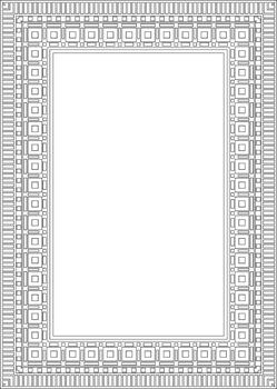 cuadrado asirio negro contorno ornamento. rectángulo, borde, marco de Mesoamérica modelo antiguo este vector