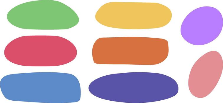 A set of colored circles with different shapes vector