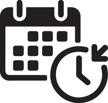 Time and Scheduling Icon Featuring Calendar and Clock vector