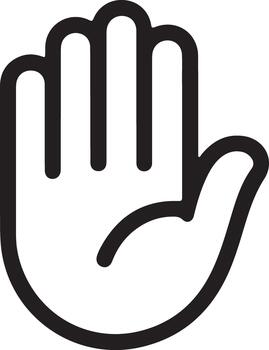 Minimal Open Hand Icon in Outline Style vector