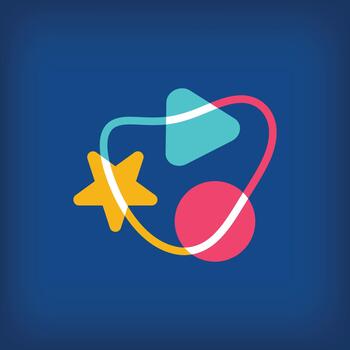 sencillo vistoso geométrico estrella, circulo forma diseño. creativo lazo diseño vector